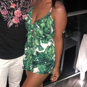 Tropical printed romper, size S